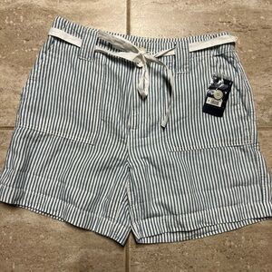 💙💙NWT-LUCKY BRAND LINEN BLUE AND WHITE STRIPED SHORTS SZ 26💙💙